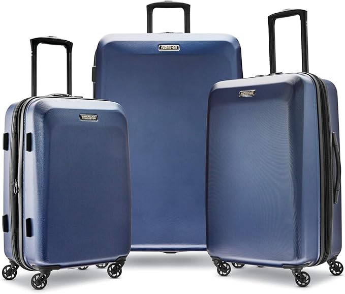 American Tourister Moonlight Hardside Expandable Luggage with Spinner Wheels, Navy