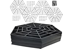 MAITER Pond Netting Floating Guard Protect Fish Koi (20 Pack, 10.6" x 12", Black Hexagon)