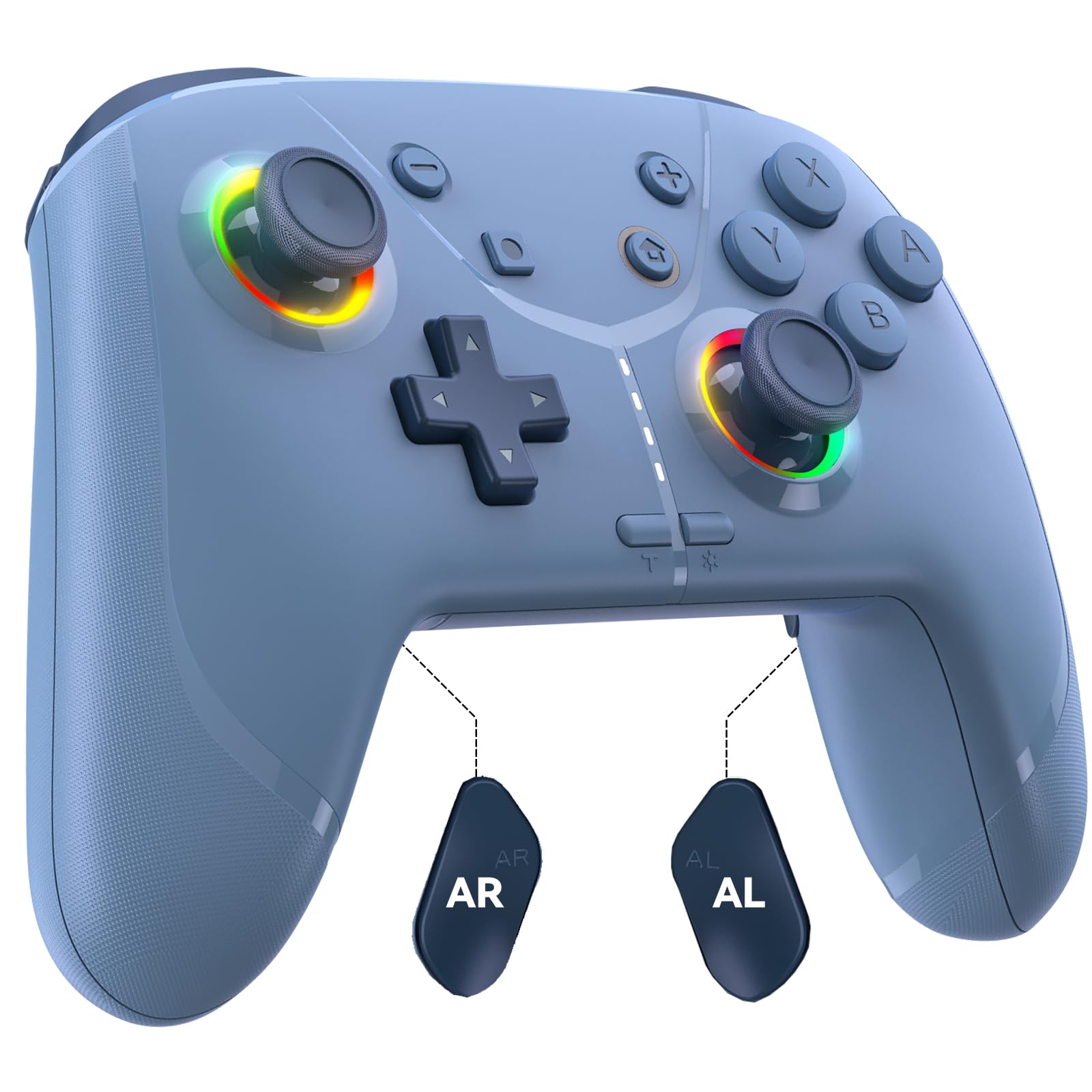 Photo 1 of Wireless Switch 2 Pro Controller for Nintendo Switch 2/Switch/Lite/OLED, Bluetooth Controller for iPhone/Android/PC/Steam/Mac/iOS/iPad/TV with Macro/Motors/Motion Control/Turbo/800mAh, Royal Blue