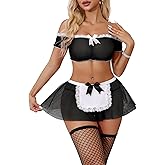 Rigeri Sexy Lingerie for Women Mesh Sheer Lingerie Set Sexy Outfit for Women 4 Piece XS-3XL