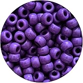1000Pcs Purple Pony Beads 6x9mm Bulk Acrylic Kandi Beads for Friendship Bracelets Jewelry Making Hair Braiding DIY Crafts