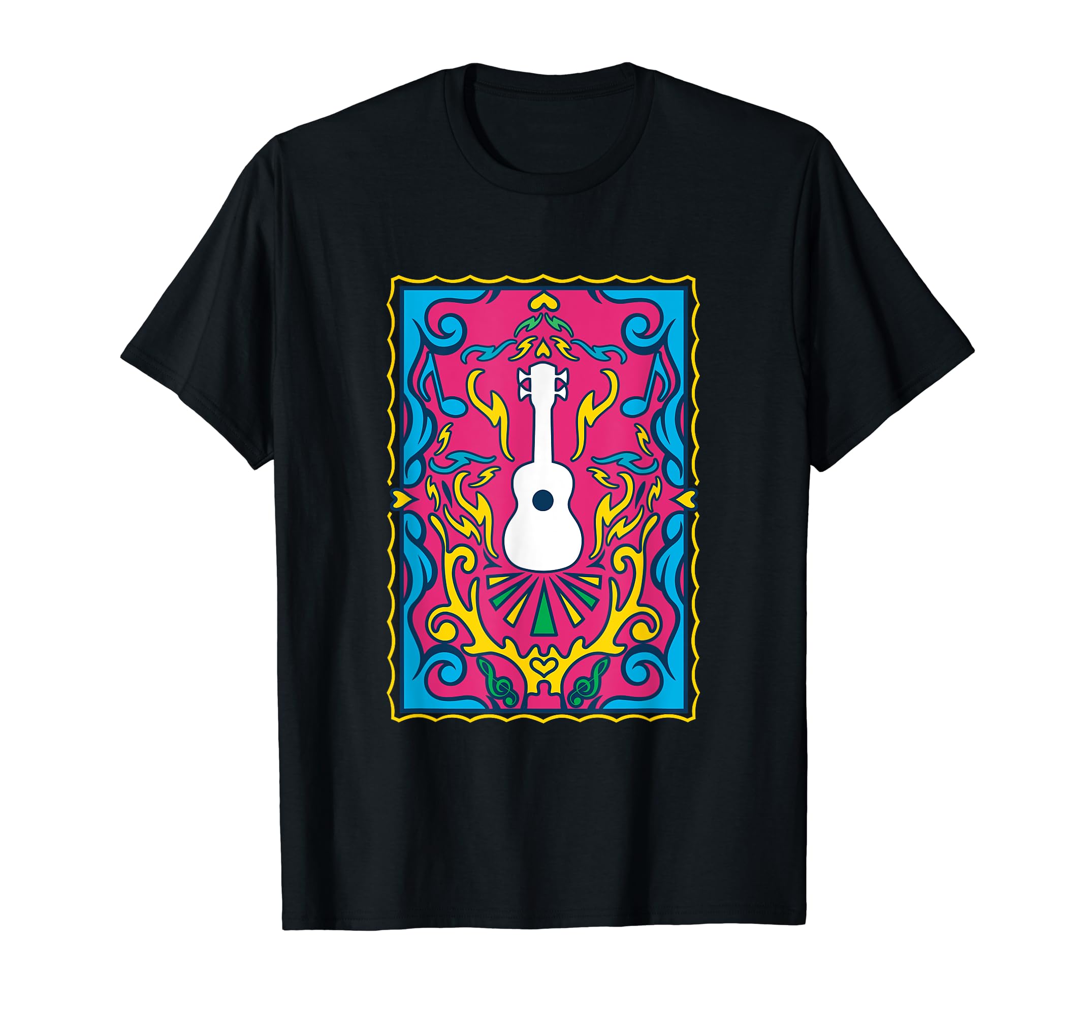 Colorful Aloha Hawaiian Musician Uke Acoustic Hawaii Guitar T-Shirt