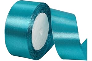 XMASOLD Turquoise Blue Ribbon 1-1/2 Inch, 25 Yards Satin Fabric Ribbons for Christmas Gift Wrapping, Christmas Garland, Christmas Tree Ornaments, Bows Making, DIY Crafts, Sewing Projects and Wedding Party