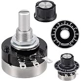ALLECIN RV24YN20S B101 100R Potentiometer 100Ohm Single Turn Rotary Film Carbon Potentometers wtih 2pcs A03 Knob and 2pcs Dials (Pack of 6Pcs)