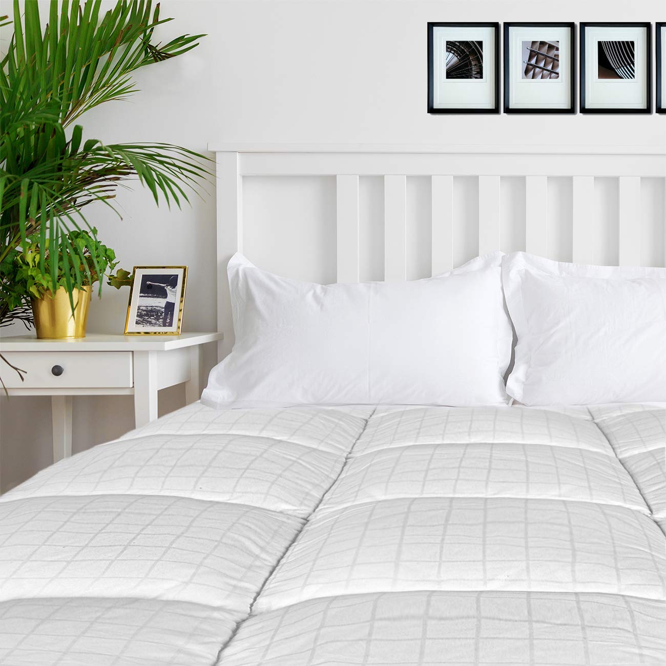 InGarden Mattress Pad- Cal King Cotton Quilted Mattress Topper Pillow Top Fitted Mattress Protector Soft Down Alternative Fill (8-21" Fitted Deep Pocket)