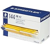STAEDTLER Yellow School Pencils (144-Pack), Pre-Sharpened #2 HB with Erasers, Ready-to-Use School Supplies for Students and T
