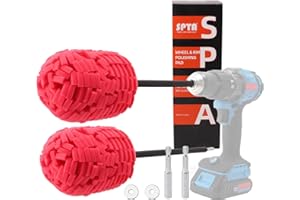 SPTA Metal Polishing Tool, Auto Cylindrical Metal Polish Buffing Polishing Ball, Drill Buffing Sponge Pads Buffing Wheel for Drill Foam, Sponge Buffing for Automotive Car Wheel Hub Care