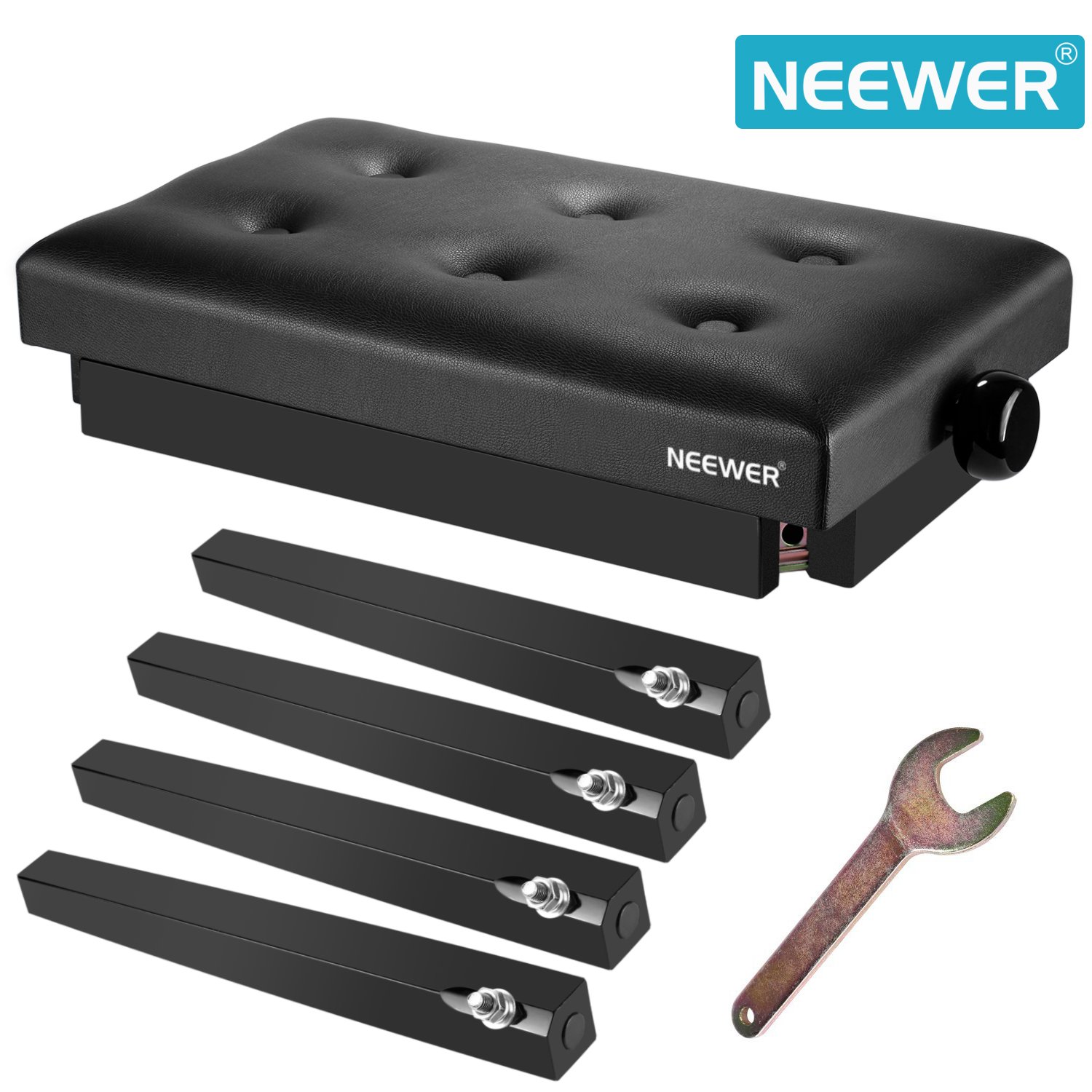 Neewer Taburete Banco Piano Madera Ajustable con Almacenamiento