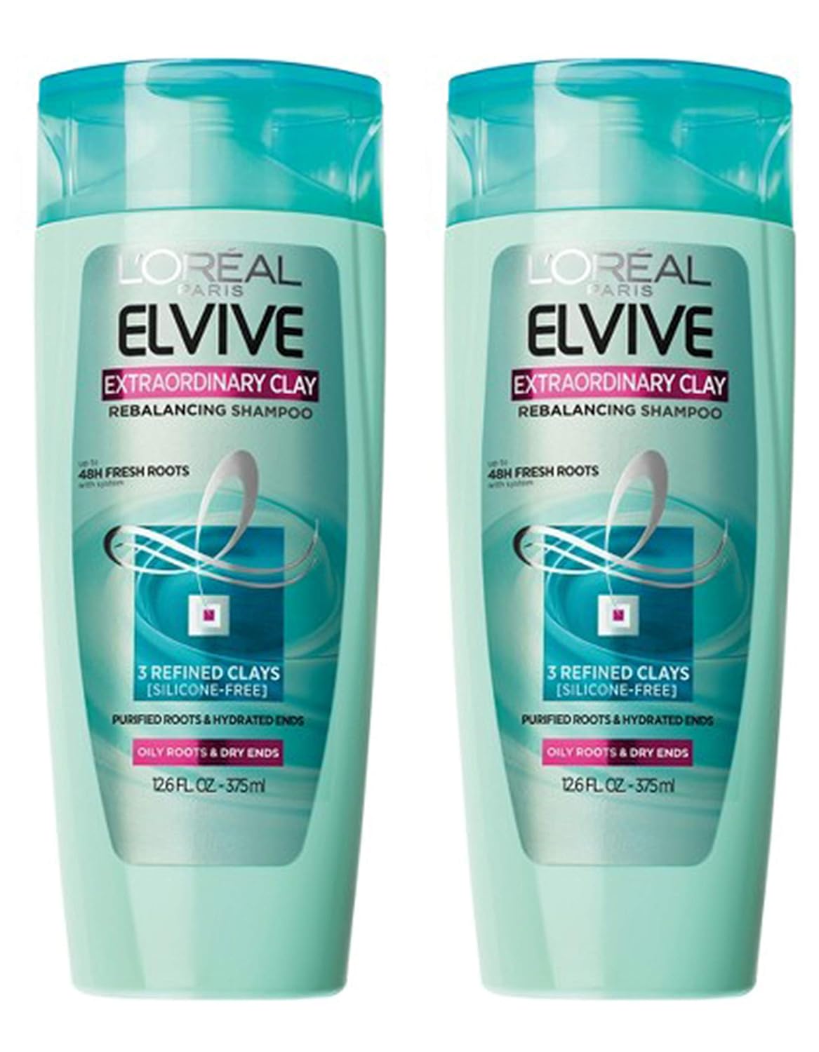 L'Oreal Paris Elvive Extraordinary Clay Re-Balancing Shampoo 400ml (PACK OF 2)