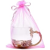 LOOKSGO 50 Pcs 6x9 Inches Organza Bags Wedding Party Favor Gift Bag Drawstring
