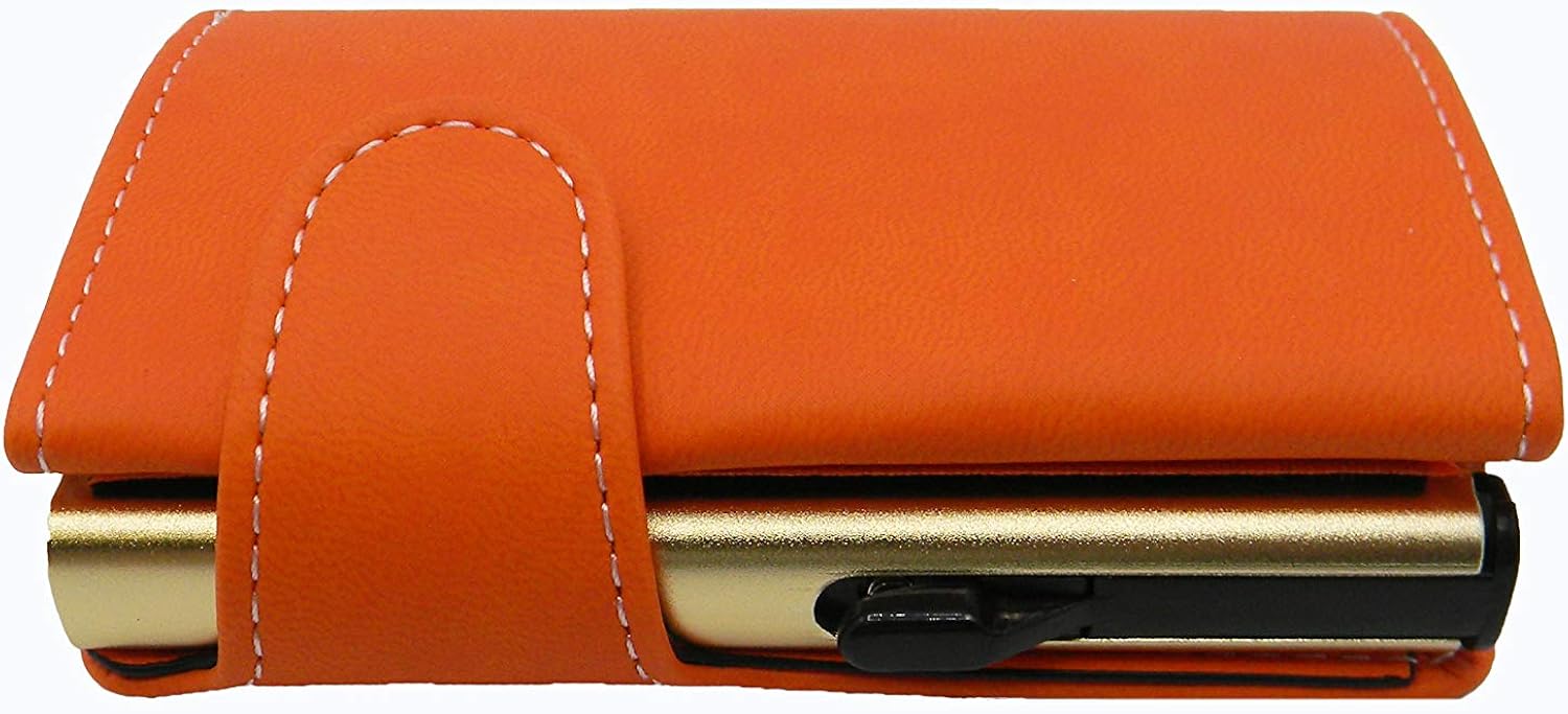 RF Distribution Leather Credit Card Holder, Orange, Taglia Unica, Classic - Image 5