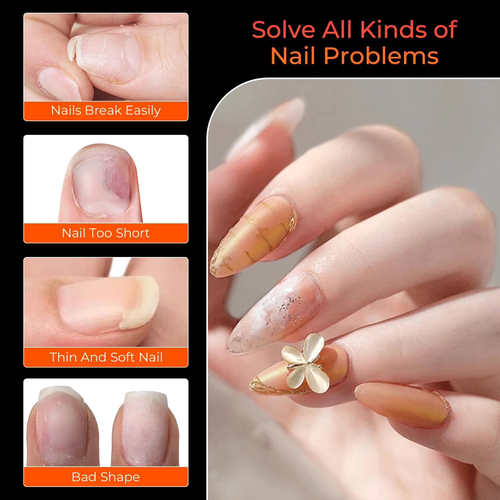 Ranrose Short Almond Nail Tips 240PCS Half Matte Soft Gel Nail Tips 12 Sizes Short Almond Half Cover False Nails with Handles for Press on Nails Extension Art Home & DIY Nail Salon with Box - Image 7