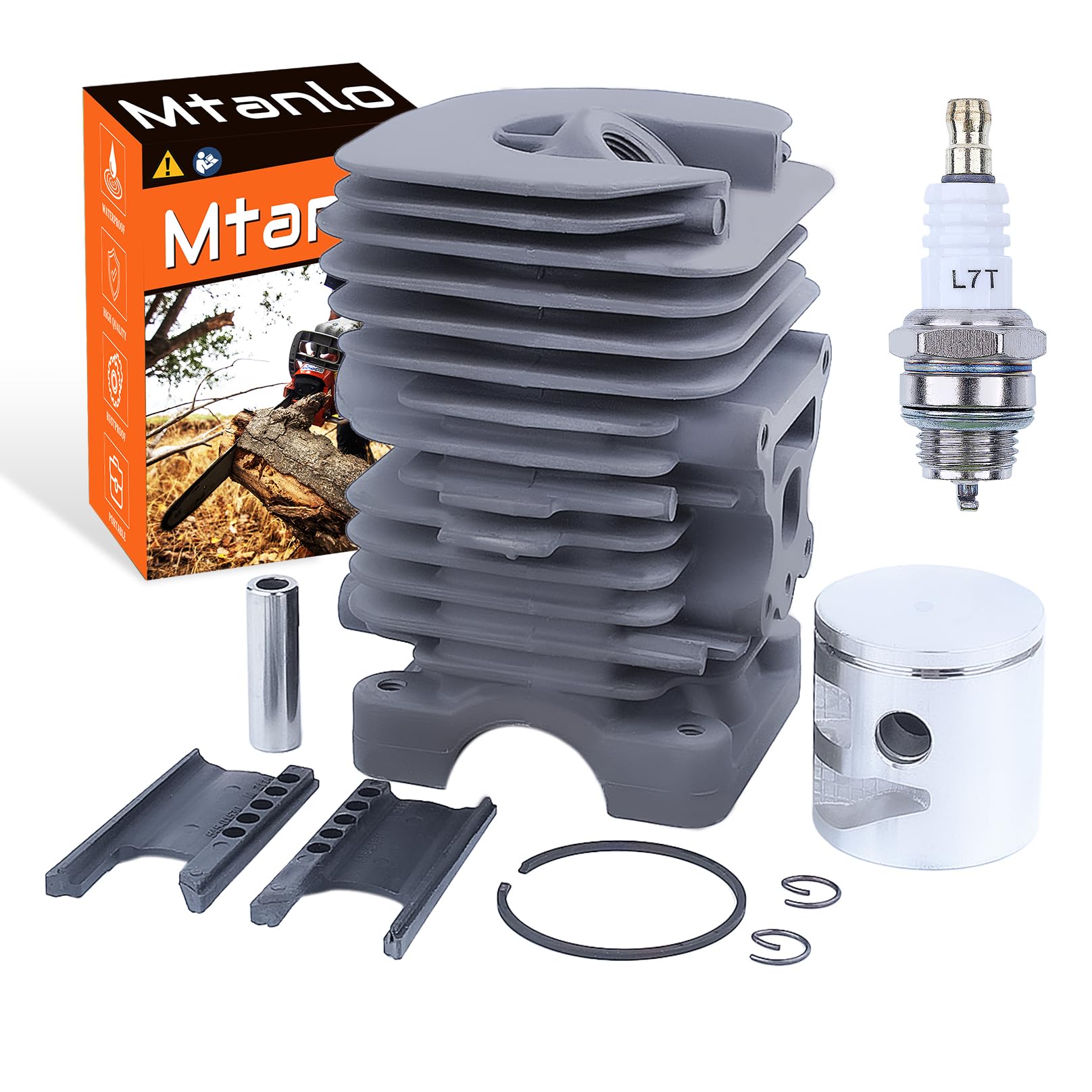 Mtanlo Cylinder Piston Top End Rebuild Kit for Poulan Pro PP4218AVX PP4218 PPB3416 PPB4018 P4018 P4018WM P4018WT PP4218AVL PP3516AVX PPB4218 PP3416 PPB4218 Chainsaw