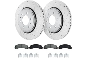 BETTHAND Front Disc Brakes and Rotors 13.78'' Geomet Drilled Slotted Replace for 10-20 Ford F150, 10-21 Expedition, 10,12-14 Lobo, 10-21 Lincoln Navigator: 680508, 54153, AL3Z-1125-B, 7L1Z-1125-A, 8L1Z-1125-A