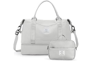 HYC00 Travel Duffel Bag with Shoes Compartment, Shoulder Weekender Overnight Bag for Women,Travel Tote Bag Sports Gym Bag with Toiletry Bag