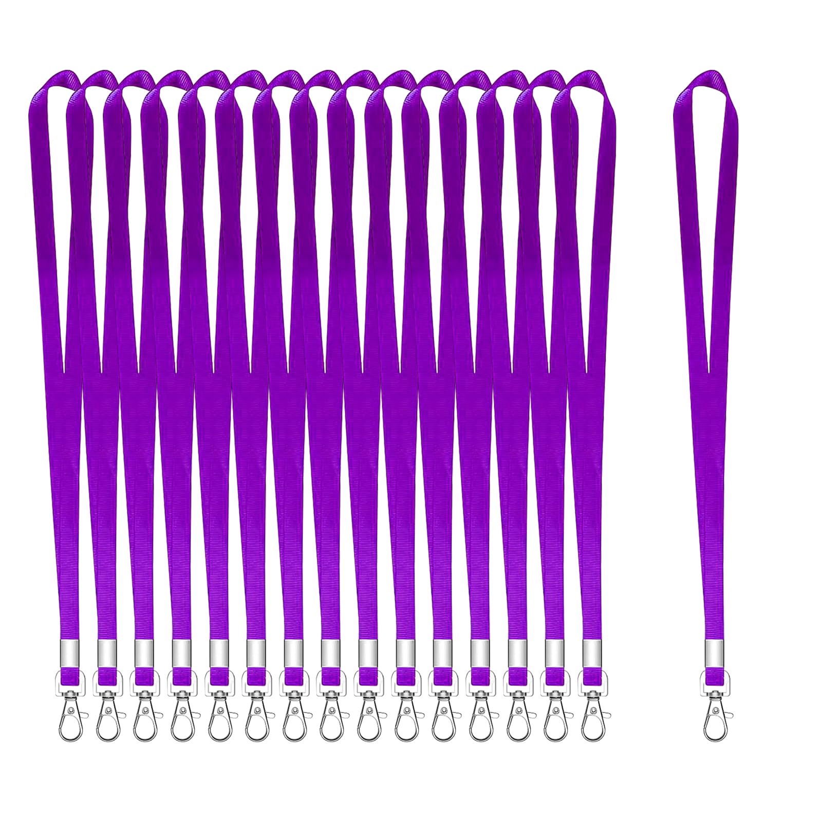 XHDA 50PCS Purple Lanyards for Neck, Lanyards for ID Badge, Lanyard with Metal Swivel Hook for ID Card Badge Holder
