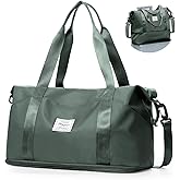 Travel Duffel Bag,Sports Tote Gym For Spirit Airlines Personal Item Bag 18x14x8 Foldable,Carry on Shoulder Expandable Weekender Overnight for Women,Green