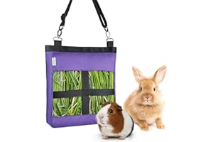 HAYSRMAN 1 PCS Rabbit Hay Feeder Bag, Guinea Pig Bunny Hay Feeder,600D Oxford Durable Fabric Hanging Hay Bag for Small Pets and Animal