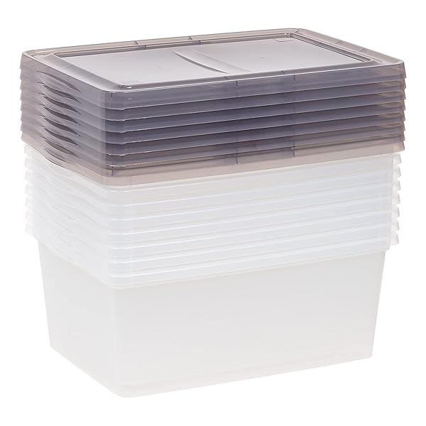 IRIS USA 8 PACK 17 QUART SNAP TOP PLASTIC STORAGE BOX