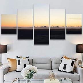 SIGNWIN 5 Panel Canvas Wall Art Sunset in...