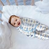 GLLQUEN BABY Baby Swaddle Wraps 0-3 Months 3 Pack Organic Cotton Sky Blue view 8