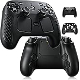Protective Case for 2026 Steam Controller 2 Accessories, Soft Silicone Cover with Comfort Grip Black Shell Skin, Ergonomic Design Snug Fit Anti-Slip Shockproof Case Cover with Full Protection