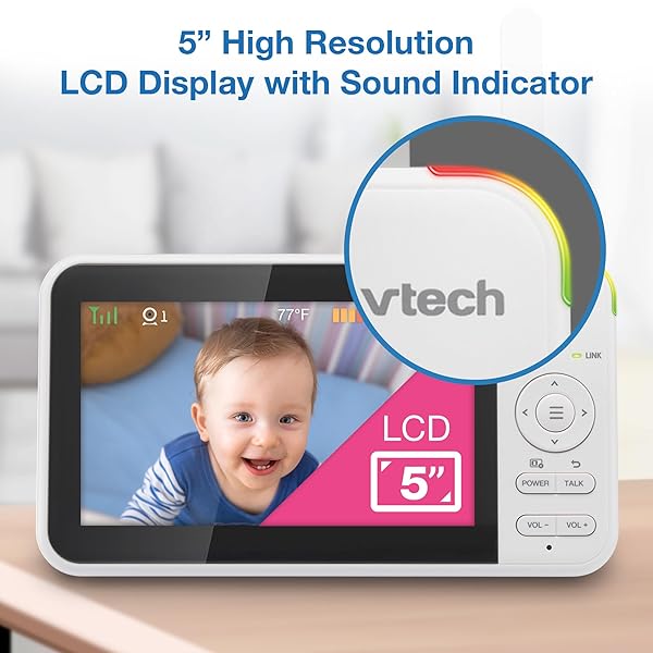 VTECH VM924 REMOTE PAN-TILT-ZOOM VIDEO BABY MONITOR, 5″ LCD SCREEN, UP TO 17 HRS VIDEO STREAMING, NIGHT VISION, UP TO 1000FT RANGE, SOOTHING SOUNDS, 2-WAY TALK, TEMPERATURE SENSOR,SECURED TRANSMISSION