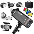 Kit Accessoires Flash Godox BD-07 : Barn Doors, Grille Nid D'Abeille Et 4 Gels De Couleur