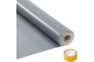 7.5x25 ft Garage Floor Mat, 2.8mm Heavy Duty PVC Garage Flooring Roll, Non-Slip Diamond Plate Surface, Waterproof Protective 