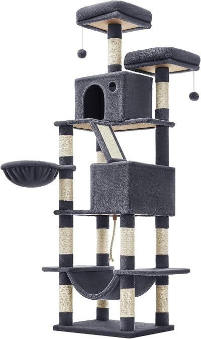 Feandrea Cat Tree 206 cm Large Tower with 13 Scratching Posts PCTR190G01V1