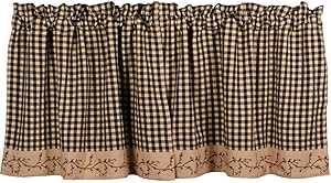 Primitive Home Decors Berry Vine Check Black and Nutmeg 72