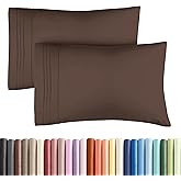 King Pillow Cases Set of 2 - Ultra Soft Hotel Quality Pillowcase Covers - Comfy, Cozy & Wrinkle Free - Shrinkage, Stain and Fade Resistant - Machine Washable Pillow Protectors - 2 Piece Set - Brown