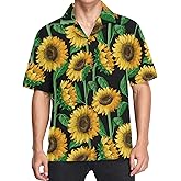 visesunny Mens Casual Button Down Short Sleeve Hawaiian Shirt Aloha Shirt