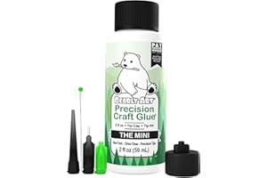Bearly Art Colle de précision pour loisirs créatifs – The Mini – 59,1 ml avec kit de pointes – Séchage transparente – Non tox