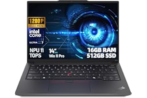 Lenovo ThinkPad E14 Gen 6 AI Laptop, 14" WUXGA, Intel Core Ultra 7 155H, NPU 11 Tops, 16GB DDR5, 512GB SSD, Windows 11 Pro, F