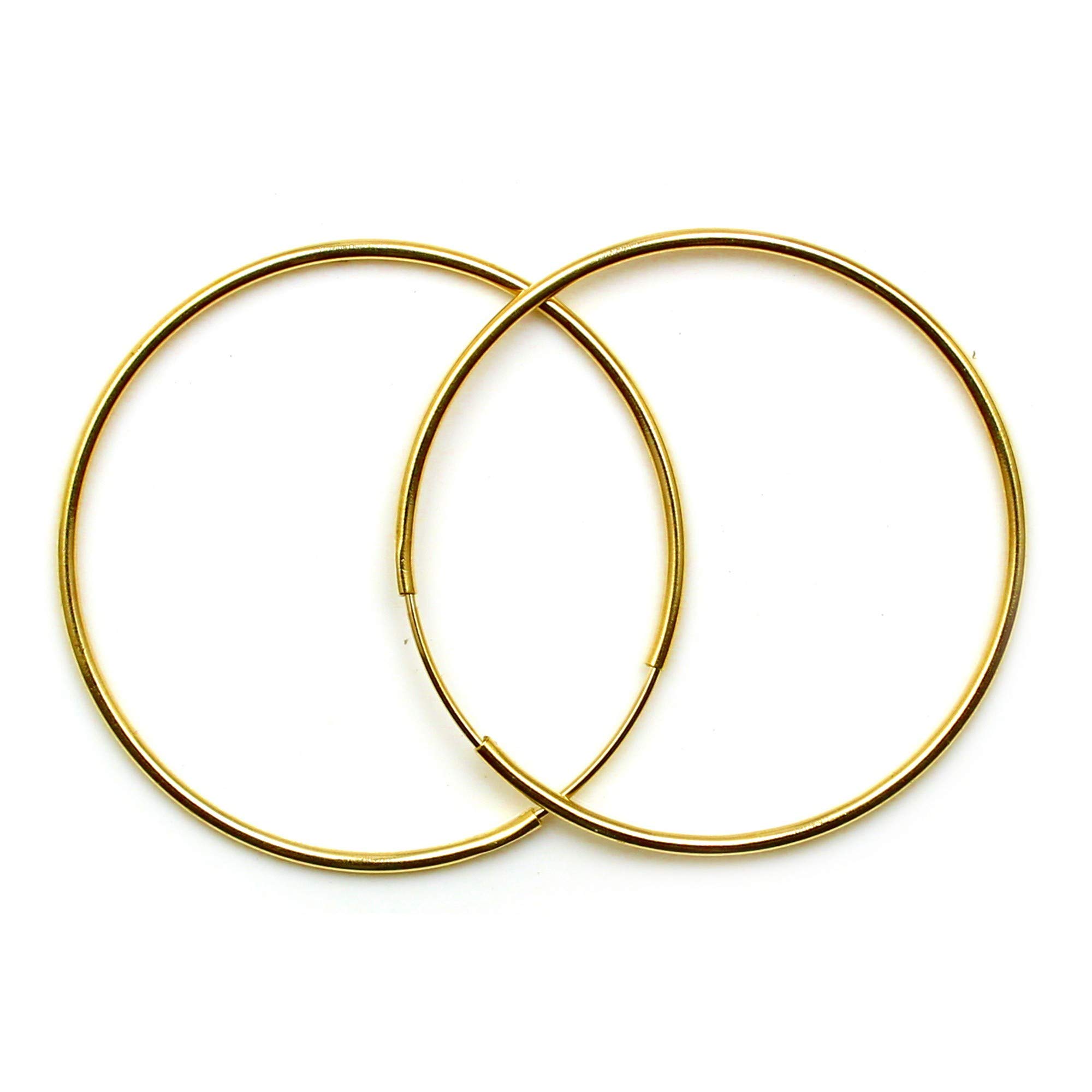 Arranview Jewellery Pair of 22mm 9ct gold sleeper hoop earrings. Plain finish and light weight