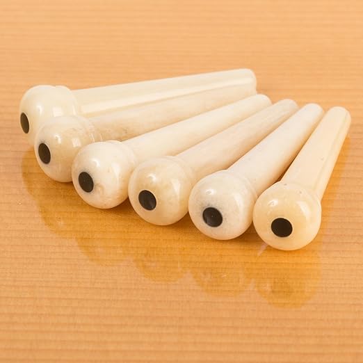Waverly Bone Guitar Bridge Pins with Black Dot Inlay