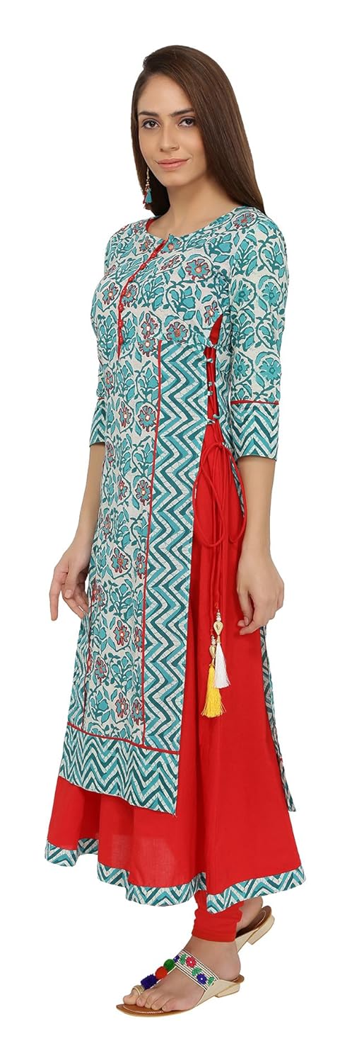 gulmohar jaipur women's cotton a-line kurta