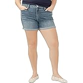 Silver Jeans Co. Women's Plus Size Suki Mid Rise Curvy Fit Short, Luxe Stretch Dark Indigo, 20 Plus