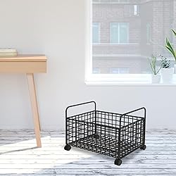 Under Desk Storage Cart Mobile Mesh Storage Cart