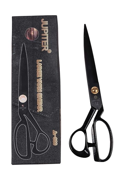 JAGGER Black Color Premium Professional Scissor with Rubber Handle Grip Used for Tailoring/Sewing Cutting Clothes Paper Size 10 inch