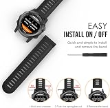 MoKo 6 Pack Silicone Bands for Garmin Fenix 3 5X Tactix Descent Mk1 w/Tools view 7