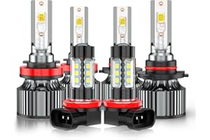 PCVBMLAUT For Toyota Camry High Low Beam and Fog Lights 2007 2008 2009 2010 2011 2012 2013 2014 2015 2016 2017 2018, 9005 H11 H11 Powersports Bulbs Combo, 6500K White, 500% Brightness, Plug and Play, Pack of 6