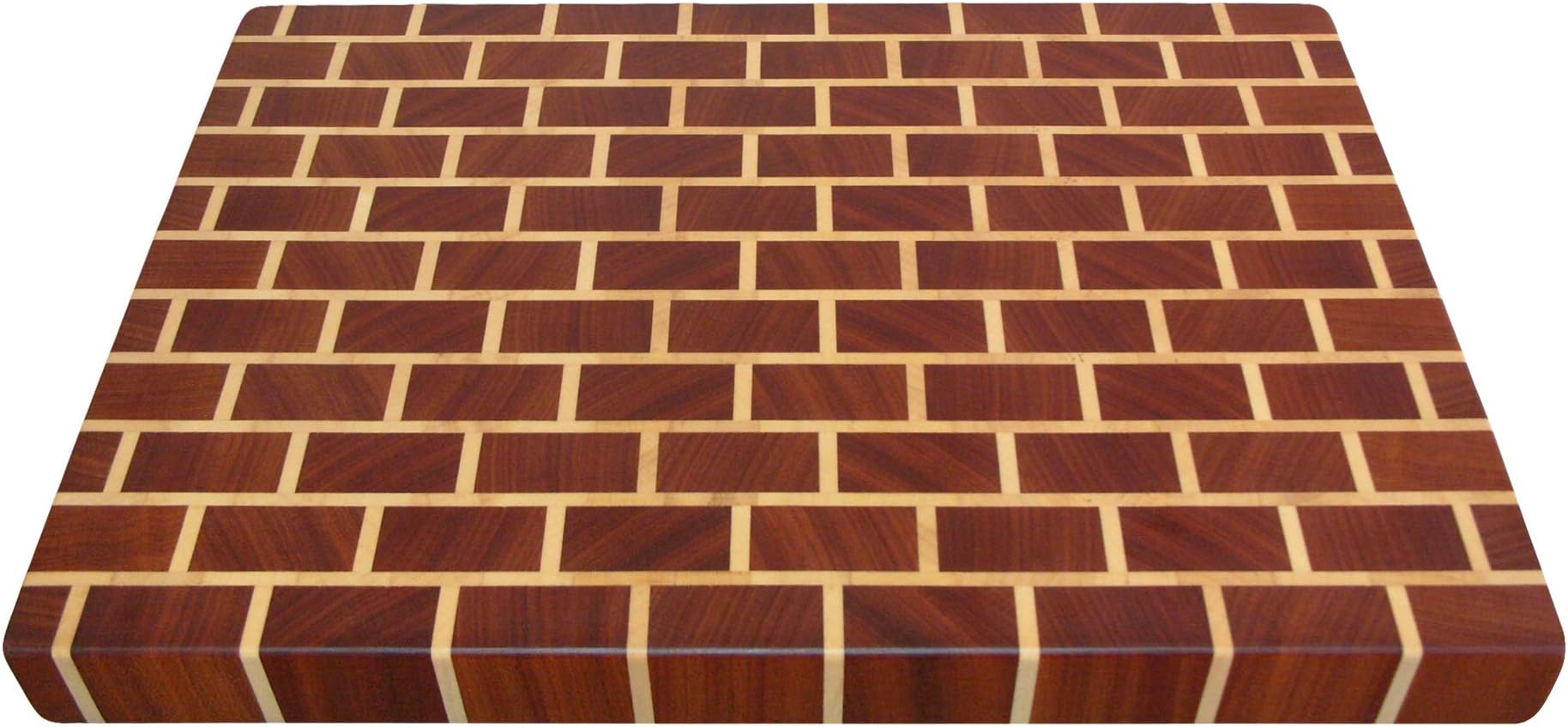 Exotic Wood, Thick Cutting Board End Grain with Feet, Handmade, Butcher Block, Chopping Board, Chopping Block, Perfect Gift, Brick, Maple, KRUGERWOOD (50 x 32 x 5 cm)