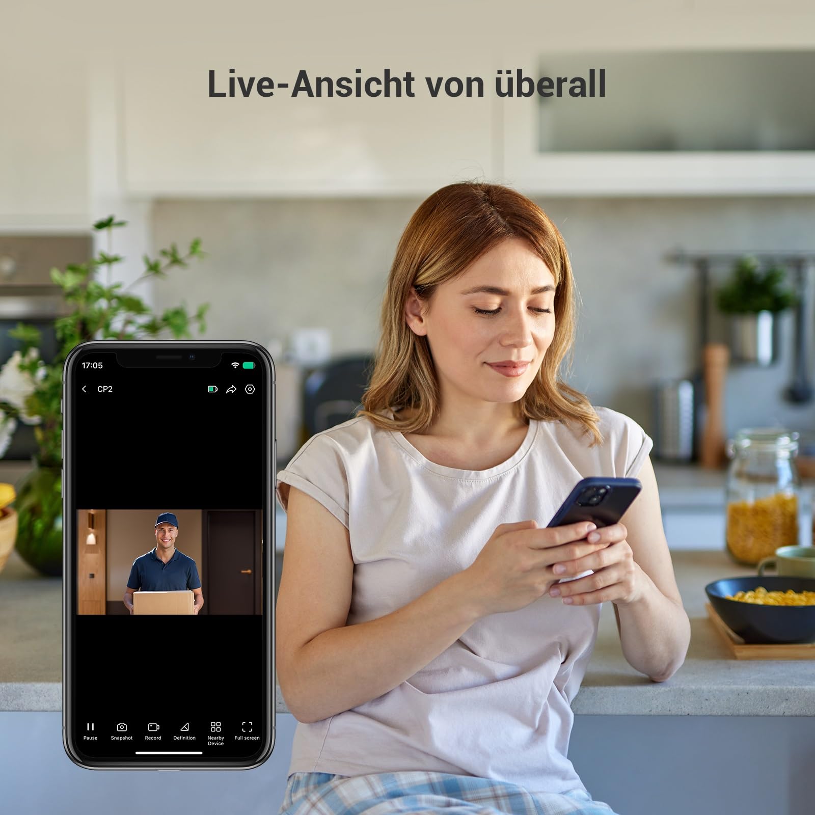 EZVIZ WLAN Türspion mit 4,3-Zoll-Farbbildschirm, 2MP Kabellose Video Türklingel Kamera mit 146°, 2200mAh Akku, 2,4GHz WiFi, Kein Bewegungsmelder, Keine Nachtsicht, Keine Videoaufzeichnung, CP2(Silber) 6