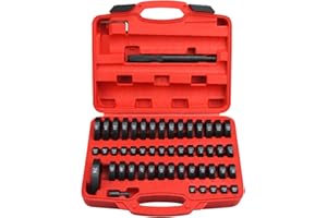 Bicos 52 in 1 Custom Bushing Driver Set Custom Bushing Bearing & Seal Driver Set Installer Bush Removal Puller Bearing Press Tool Kit Transmission Wheel Axle Bearing Race Seal