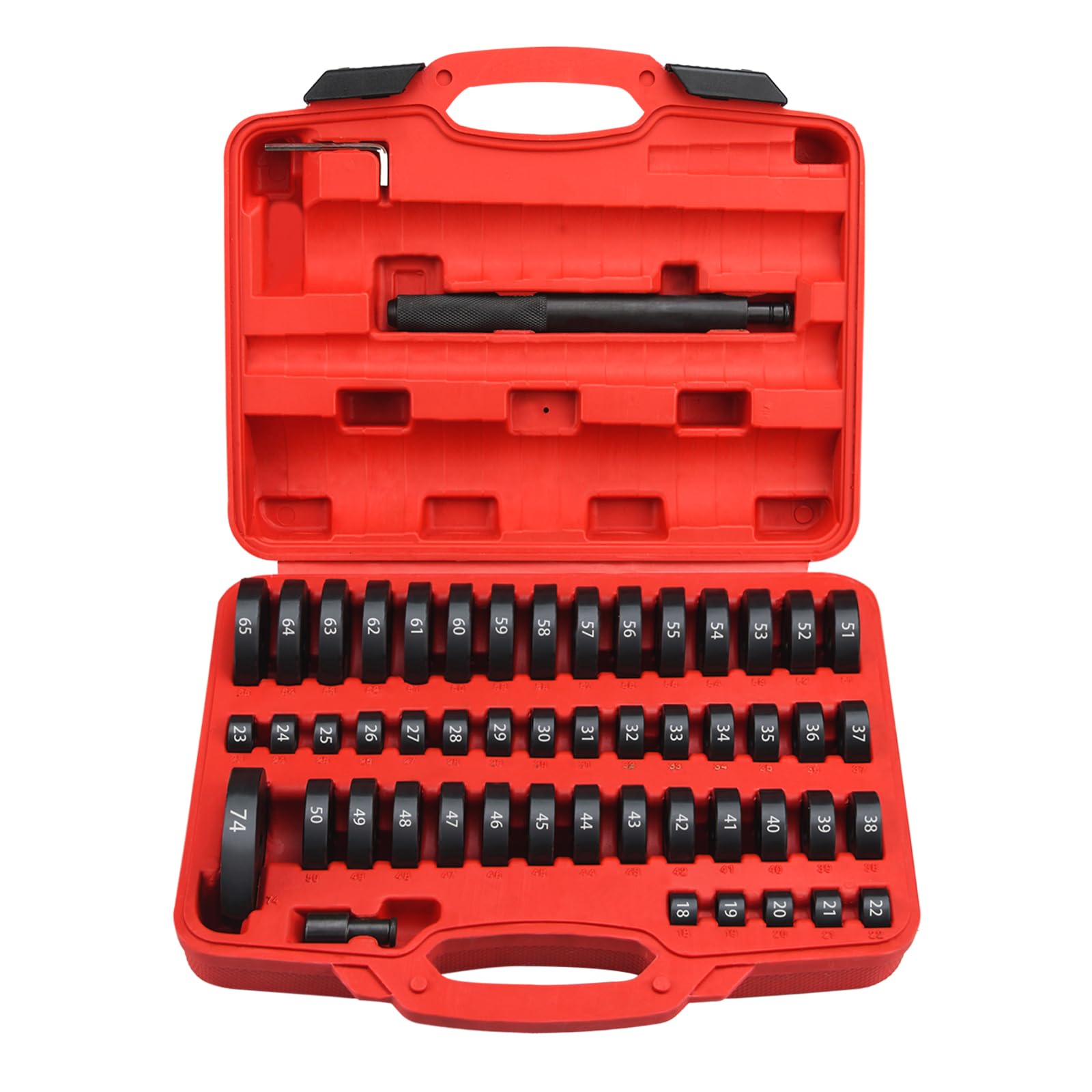 Photo 1 of Bicos 52 in 1 Custom Bushing Driver Set Custom Bushing Bearing & Seal Driver Set Installer Bush Removal Puller Bearing Press Tool Kit Transmission Wheel Axle Bearing Race Seal