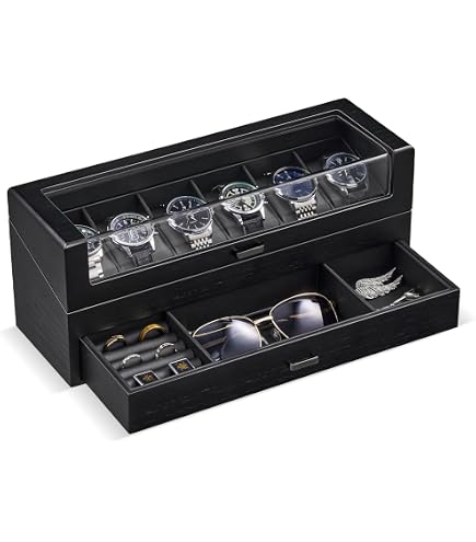 Amazon.com: ROTHWELL Luxury Watch Display Case for 4 Watches