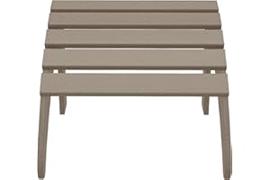 WestinTrends Outdoor Patio Adirondack Ottoman Foot Rest, All Weather Poly Lumber Foot Stool for Adirondack Chair, Widely Used for Outside Porch Pool Lawn Backyard, Weathered Wood