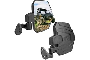 KEMIMOTO Large Side Mirrors A-pillar UTV Mirror Compatible with Polaris Ranger XP 1000/ Crew XP 1000 2018-2026, CFMOTO UFORCE U10, Extension Adjustable Side Mirrors Mounted on ROPS bar